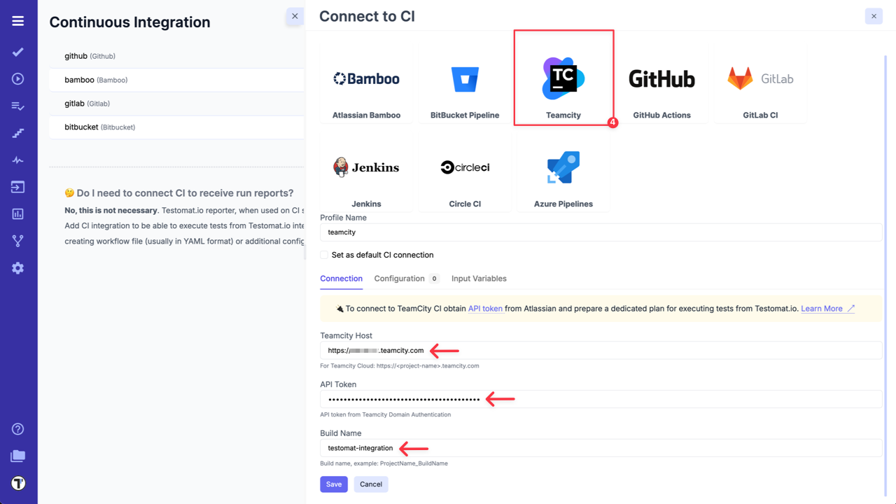 Testomatio - TeamCity